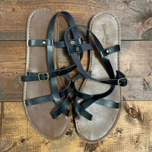Black strap sandals